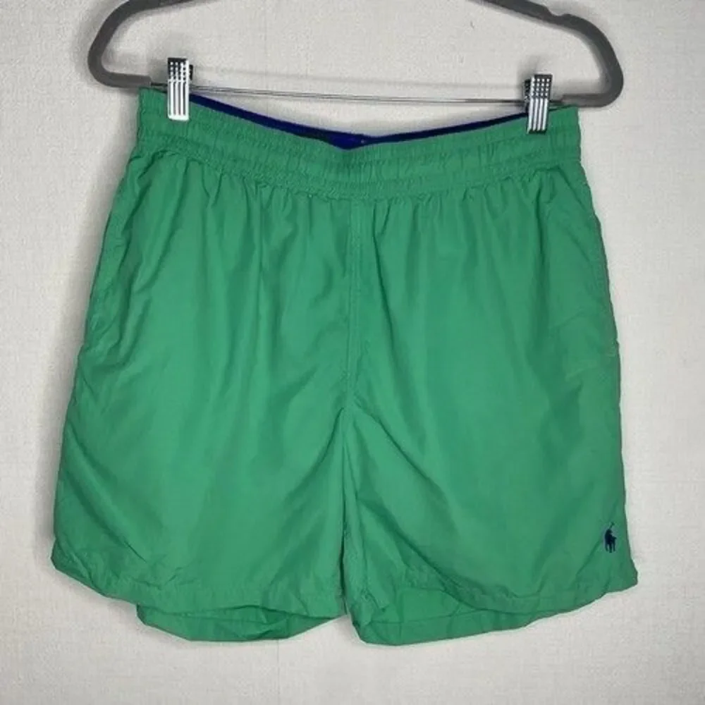 VTG Polo Ralph Lauren Mesh Lined Summer Beach Swim Trunk Shorts Men Size L Green